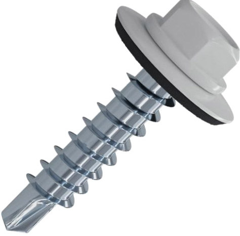 Саморез кровельный 5,5х19 мм оцинкованный белый RAL 9003
