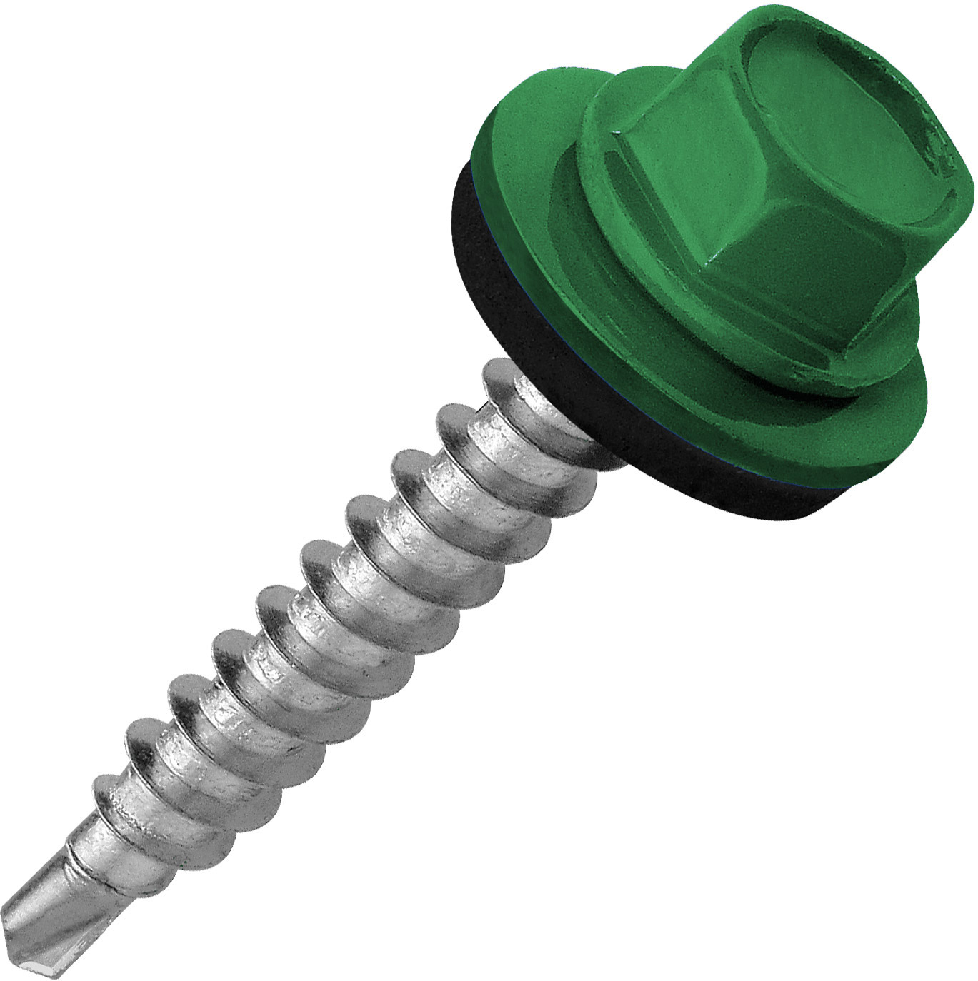Саморез кровельный 4,8х35 мм оцинкованный зелёный RAL 6005