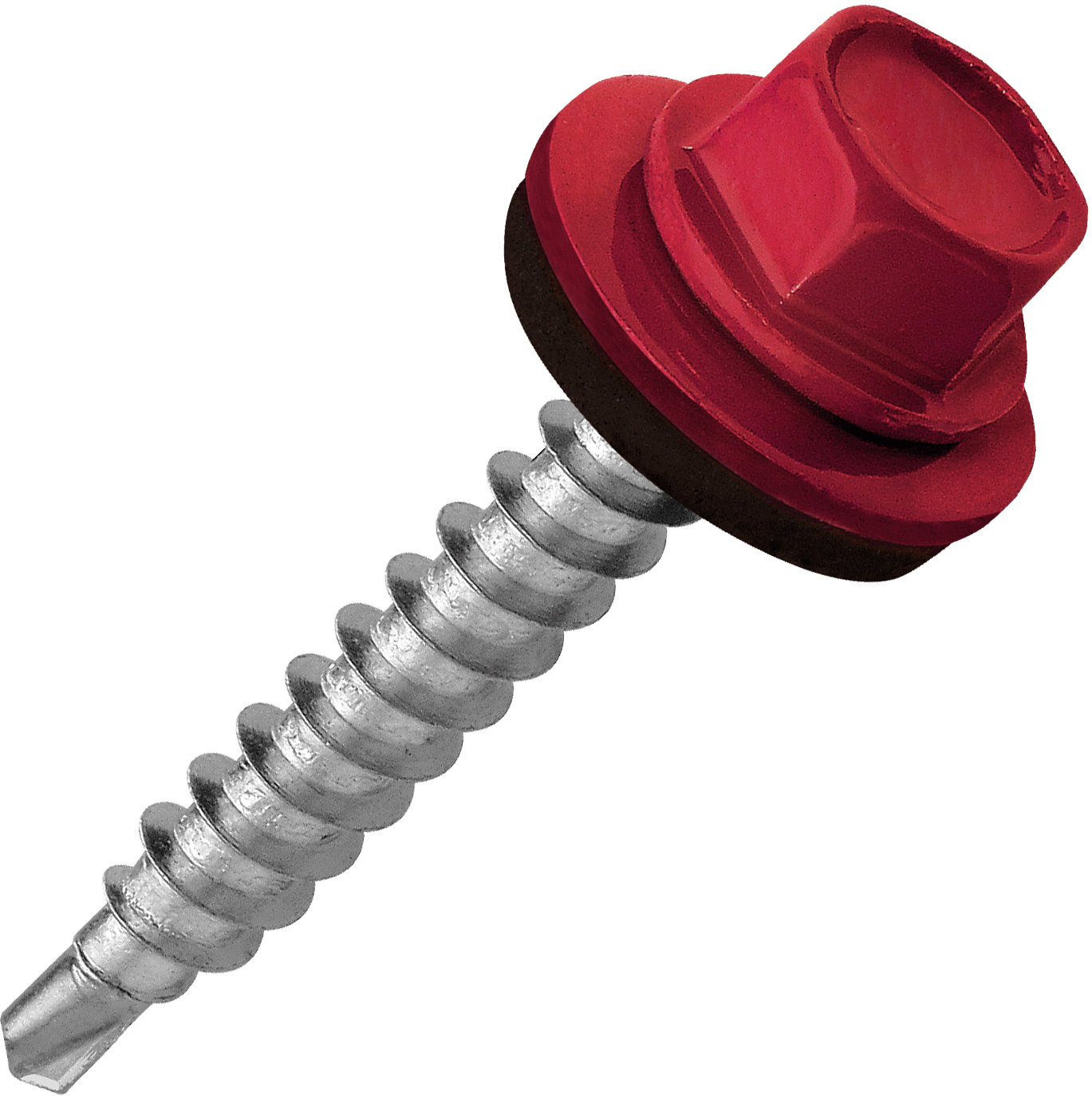 Саморез кровельный 4,8х35 мм оцинкованный вишнёвый RAL 3005