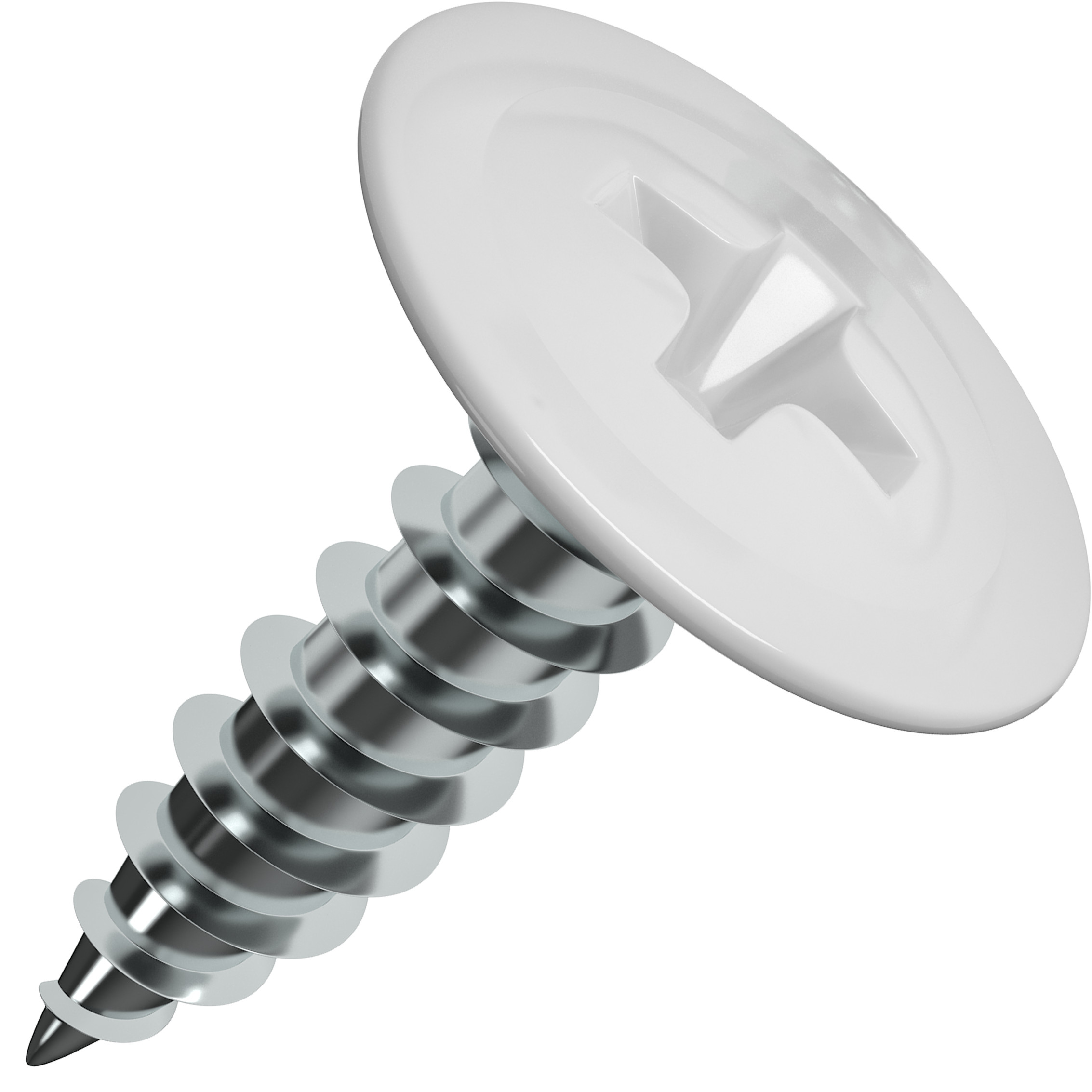 Саморез с прессшайбой остроконечный 4,2х16 оцинкованный белый RAL 9003