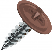Саморез с прессшайбой остроконечный 4,2х16 оцинкованный коричневый RAL 8017